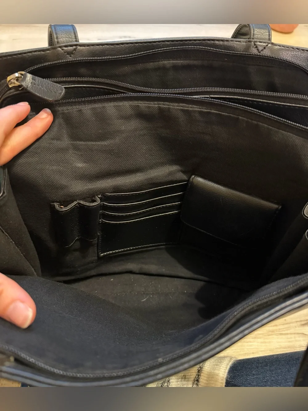Liz Claiborne Black Tote with Gold Hardware